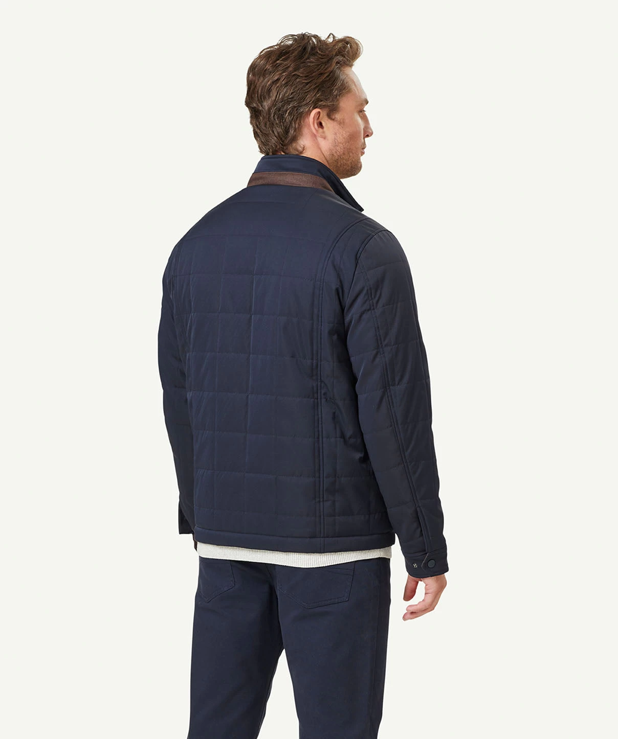 Modern Quilted Jacket - Navy - Image 2