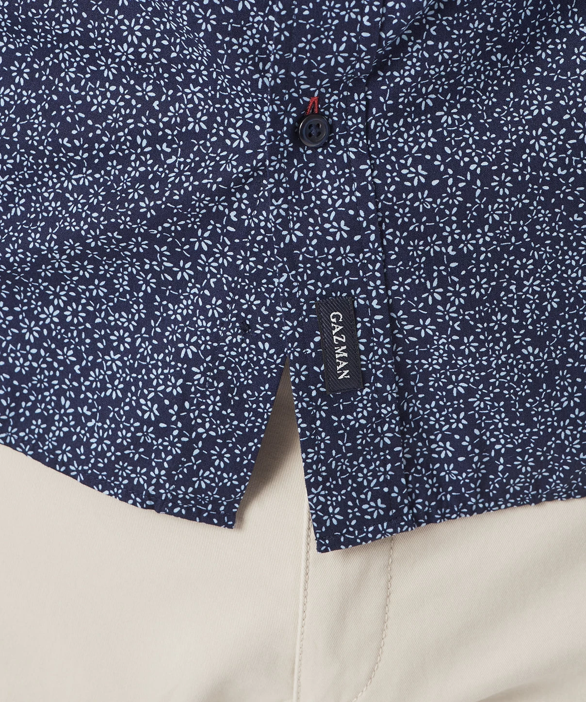 Casual Floral Print Short Sleeve Shirt - Navy - Image 4