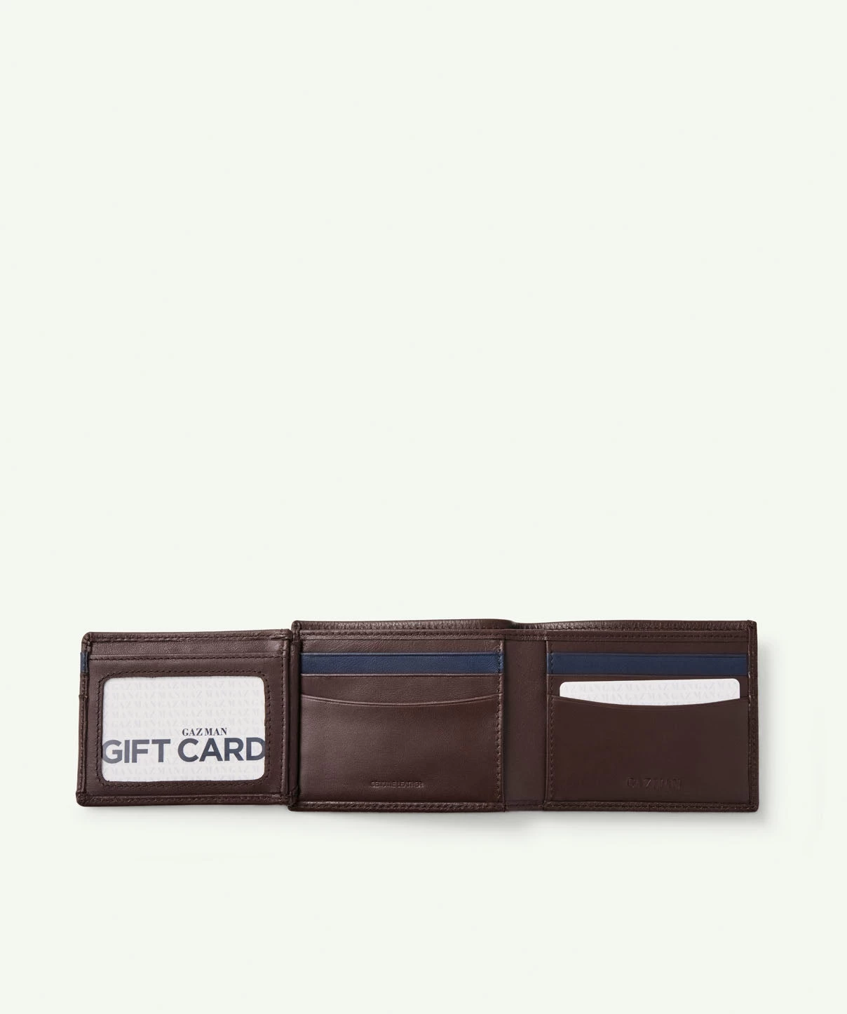 Leather Tri Fold Wallet - Brown - Image 4