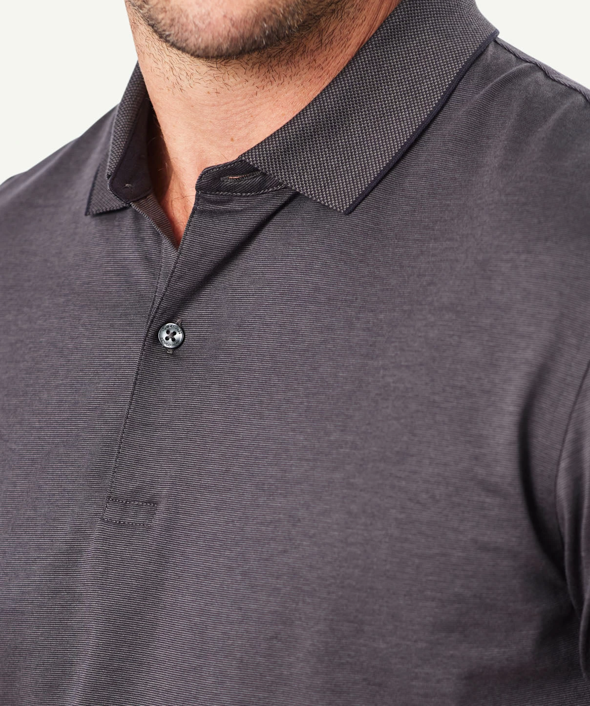 Smart Jaquard Pique Polo - Dark Olive - Image 4