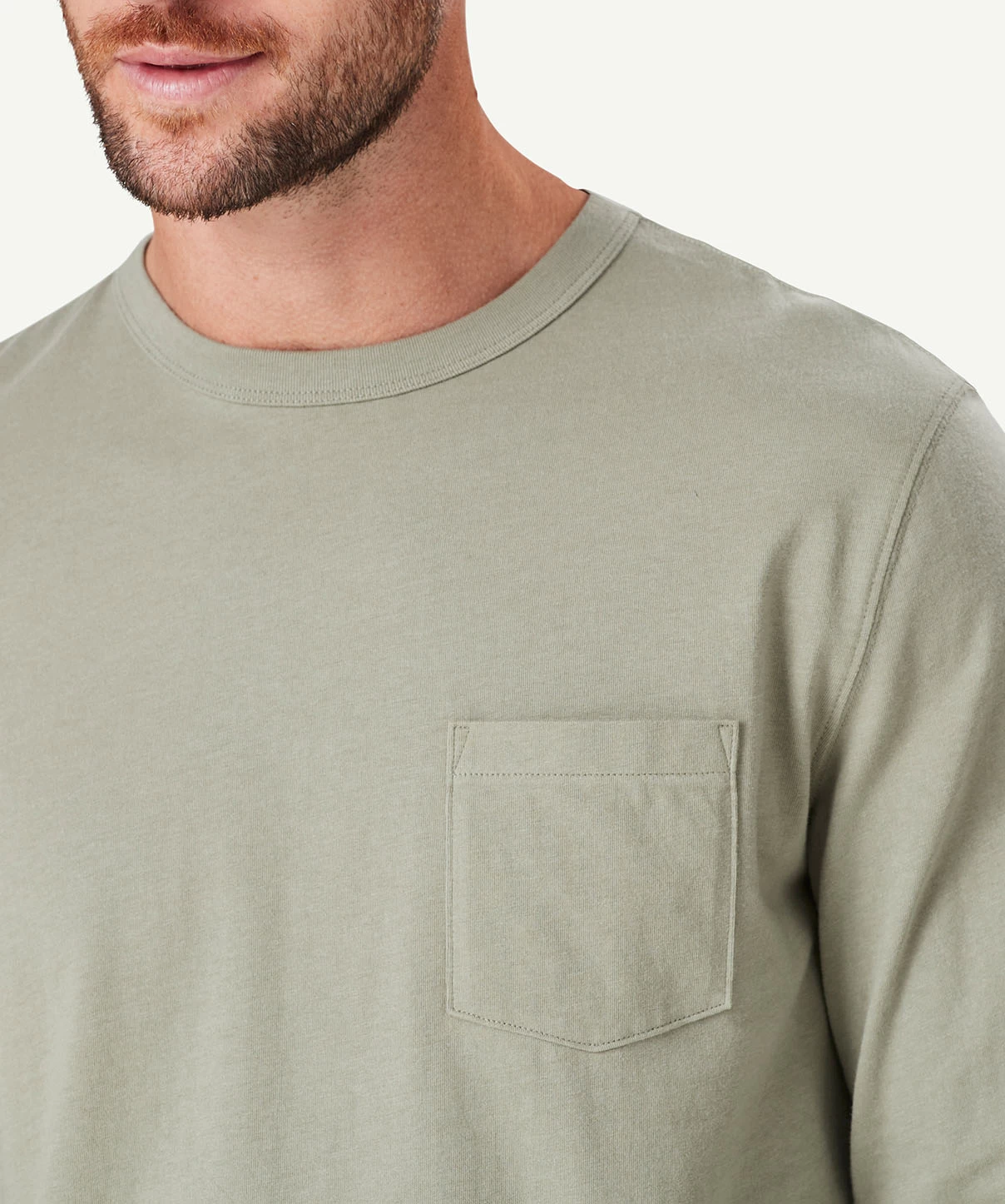 Long Sleeve Pocket T-shirt - Sage - Image 4