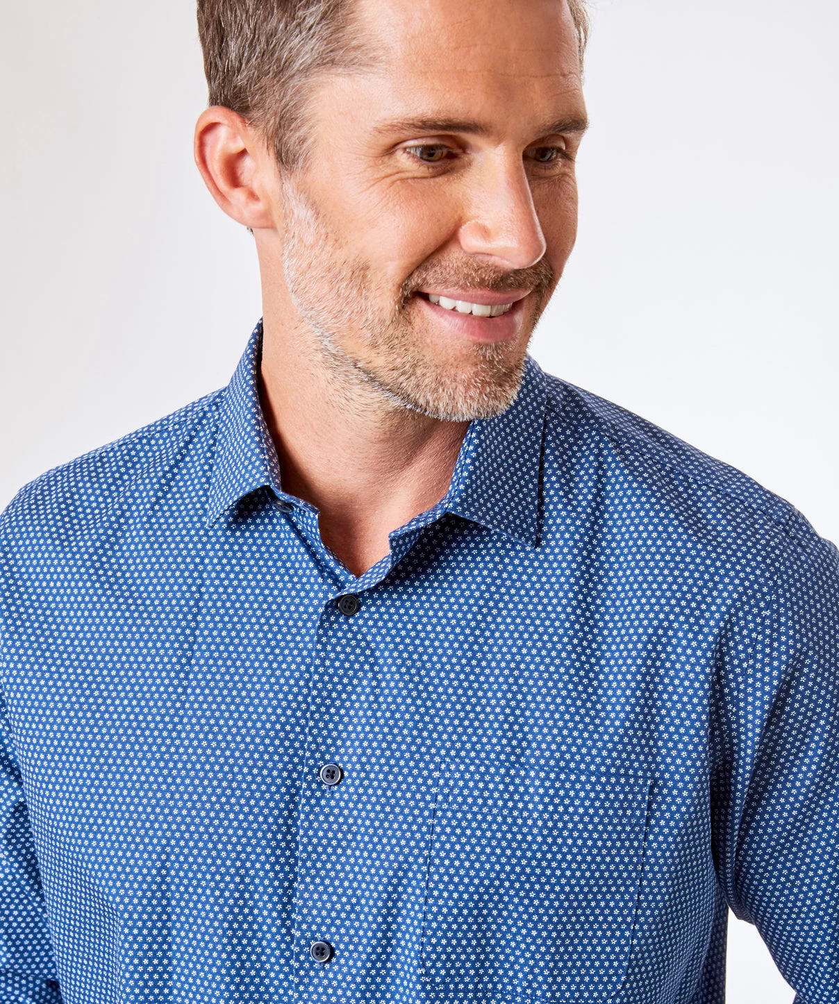 Casual Flower Print Shirt - Navy - Image 4