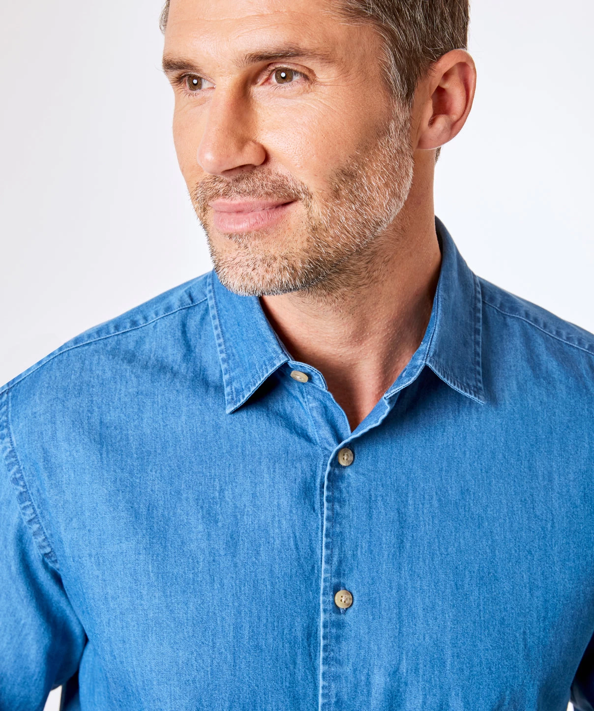 Plain Denim Shirt - Denim - Image 4