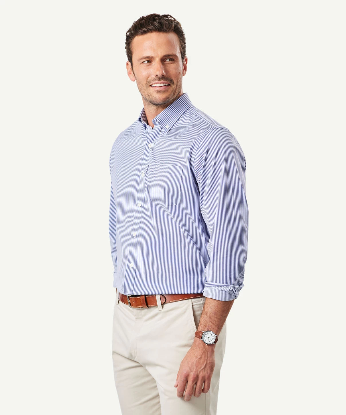 GAZFLEX Performance Stripe Long Sleeve Shirt - Navy - Image 5