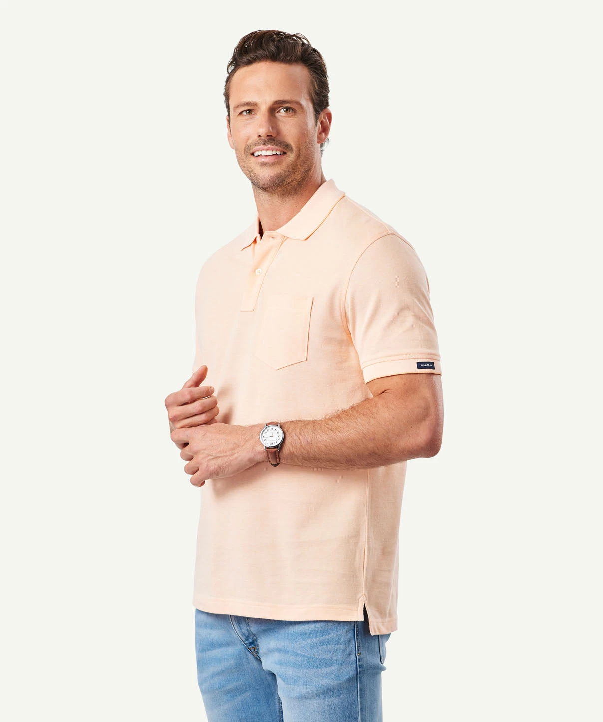 Oxford Pocket Polo Shirt - Tangerine - Image 5