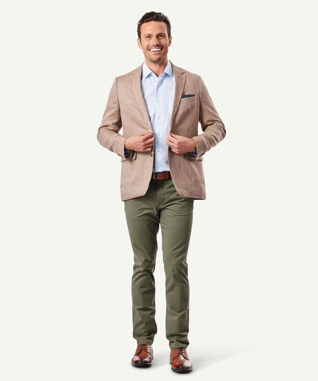Linen Herringbone Sports Jacket - Chestnut - Image 5