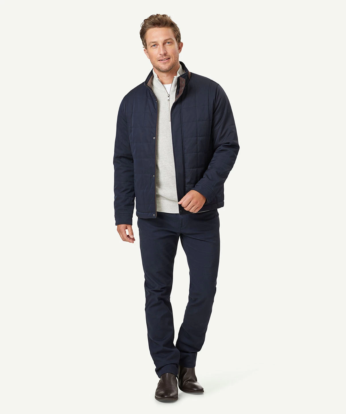 Modern Quilted Jacket - Navy - Image 4