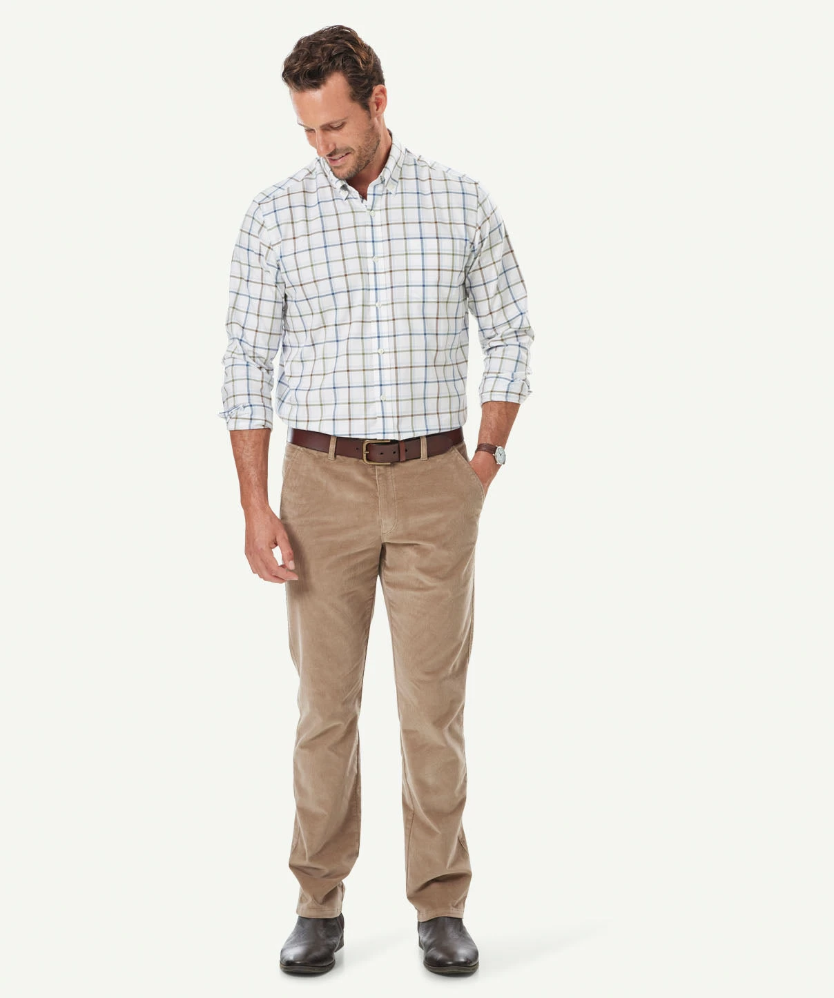 Stretch Fine Cord Pants - Pebble - Image 5