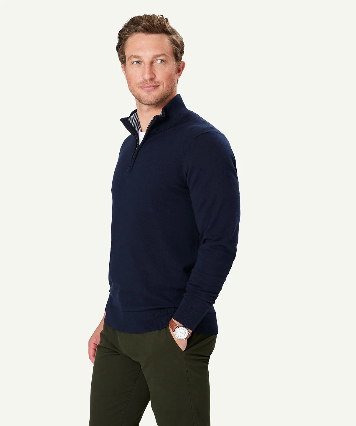 High Flex Half Zip Knit - Navy - Image 5