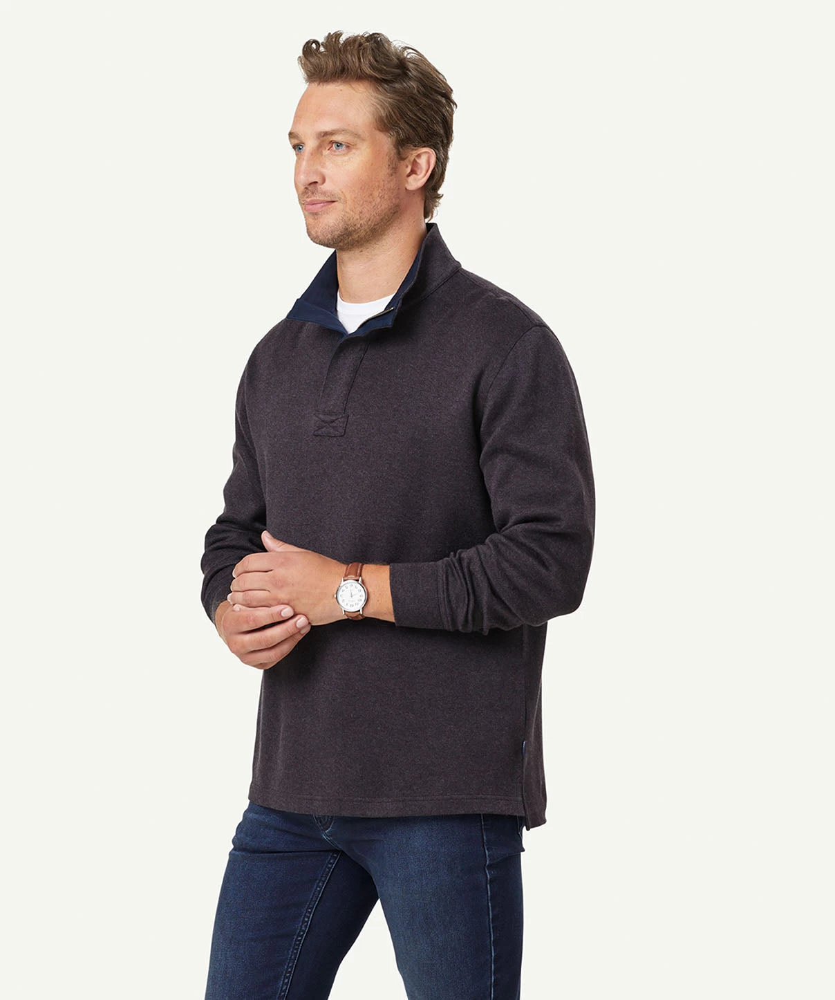 Half Zip Sweat - Charcoal - Image 4