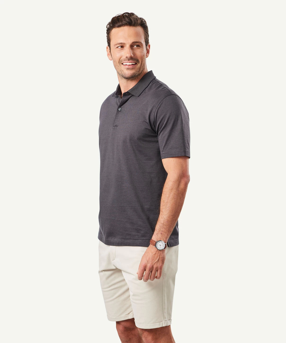 Smart Jaquard Pique Polo - Dark Olive - Image 5