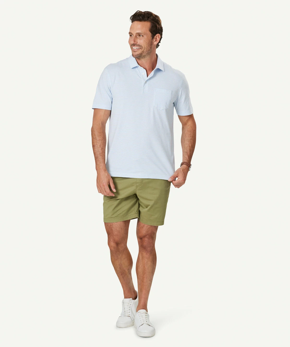 Comfort Stripe Polo - SKY BLUE - Image 6