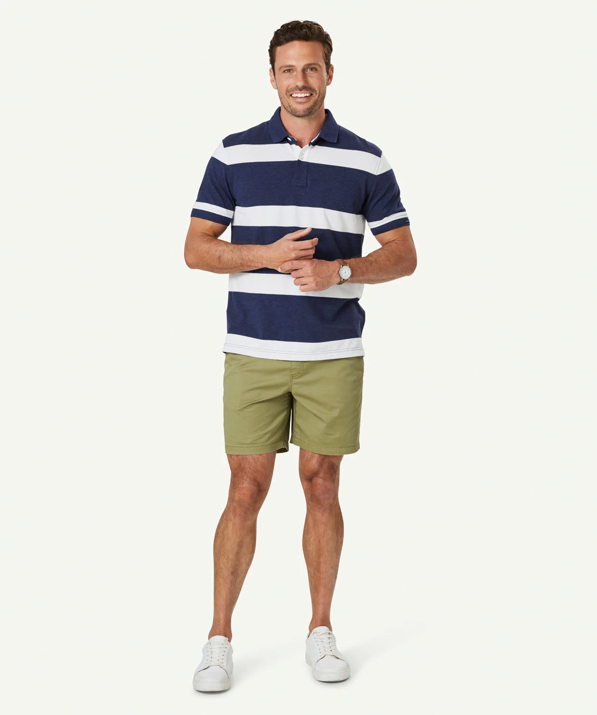 Bold Stripe Polo - Navy - Image 6