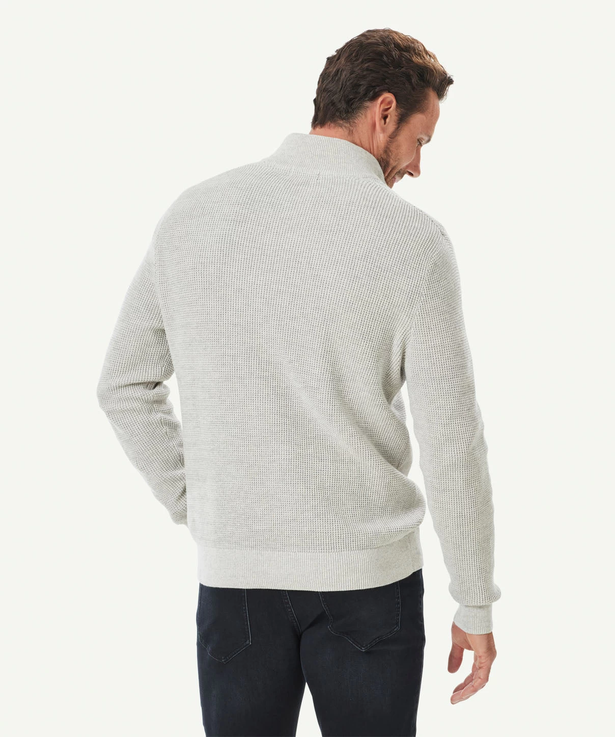 Waffle Half Zip Knit - Oatmeal - Image 4