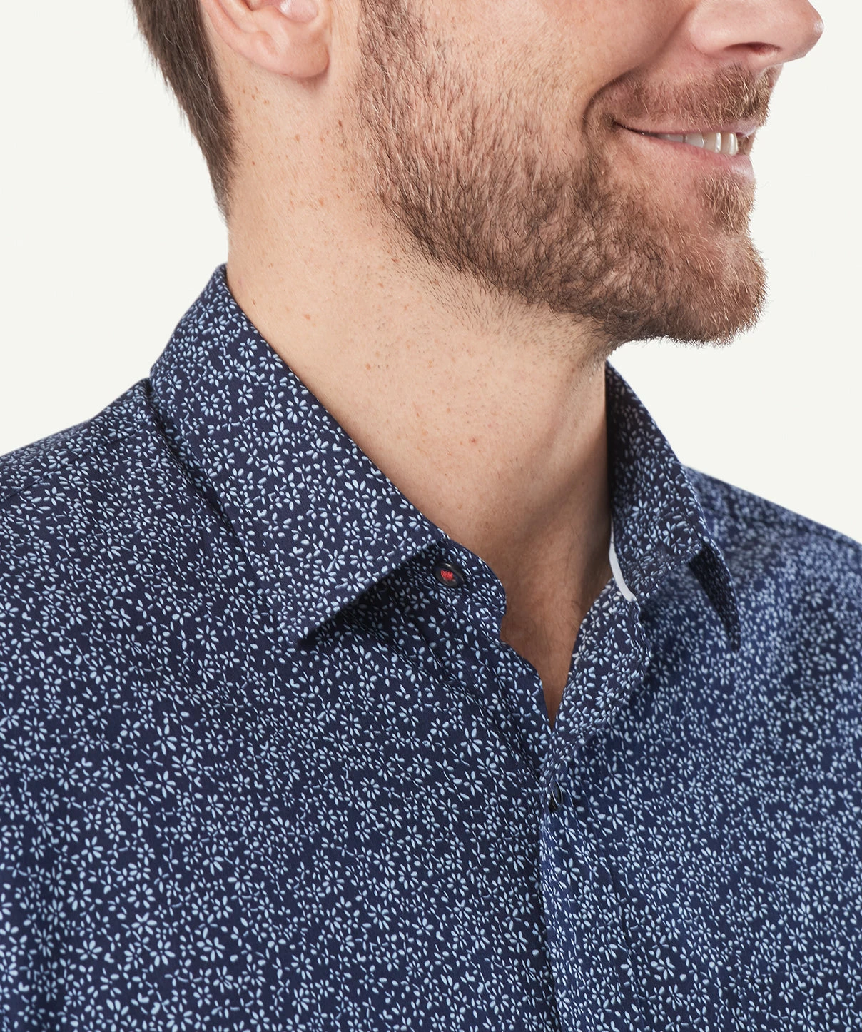 Casual Floral Print Short Sleeve Shirt - Navy - Image 6