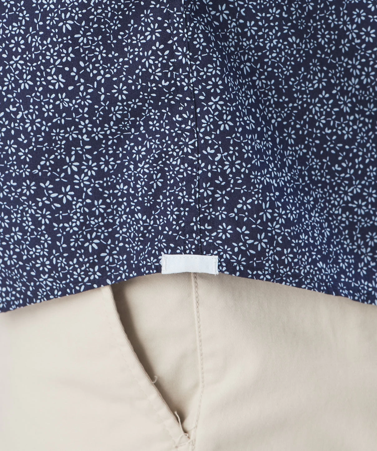 Casual Floral Print Short Sleeve Shirt - Navy - Image 7