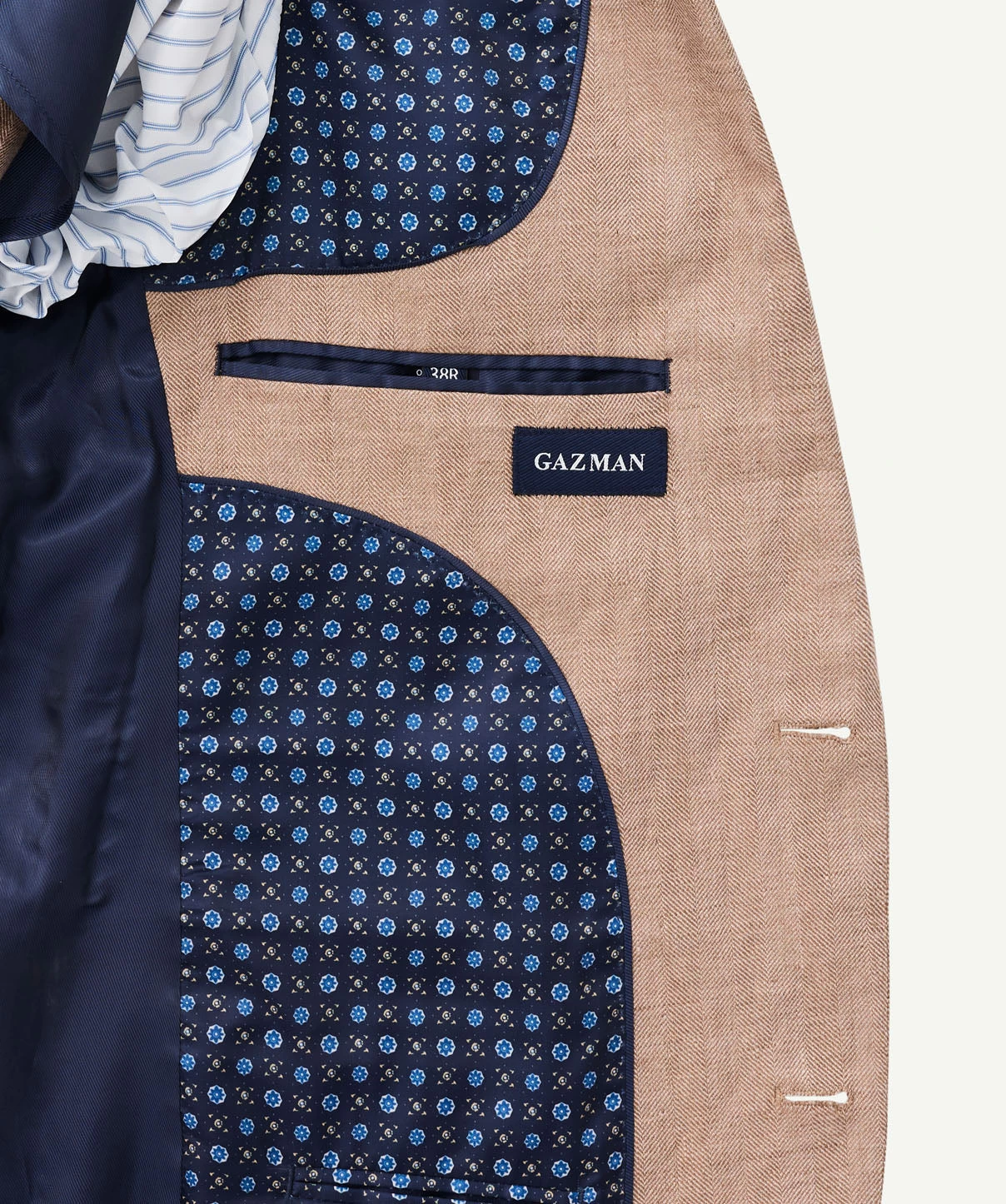 Linen Herringbone Sports Jacket - Chestnut - Image 8