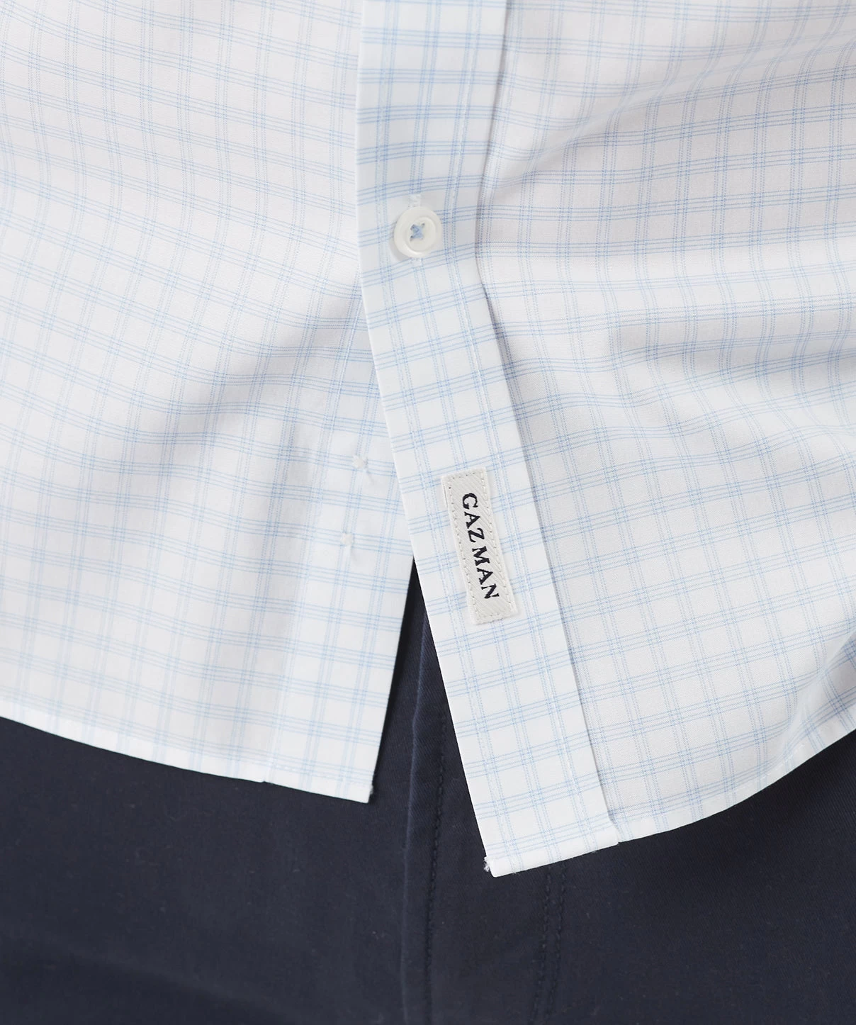 Tailored Non Iron Check Long Sleeve Shirt - White - Image 8