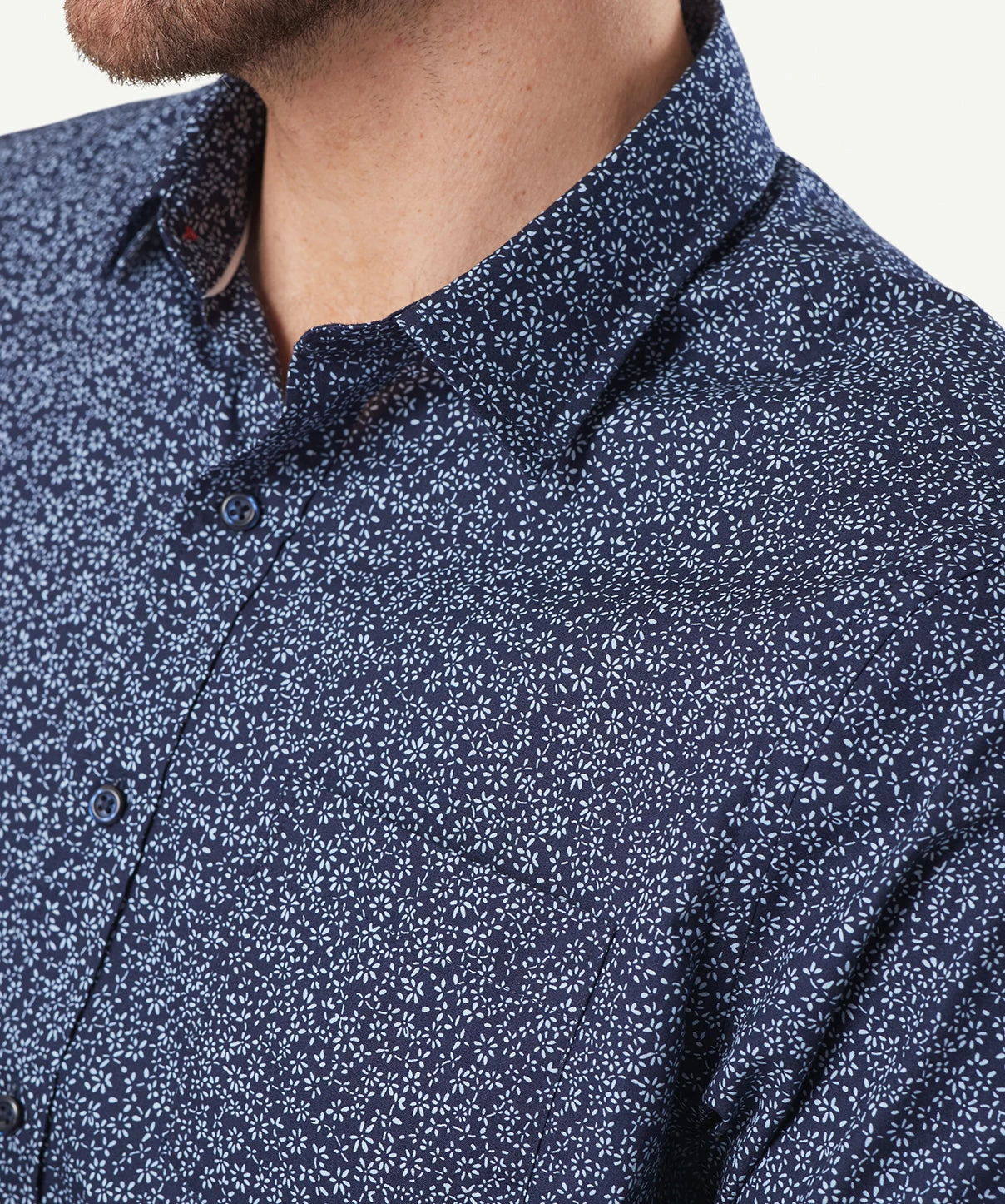 Casual Floral Print Short Sleeve Shirt - Navy - Image 8