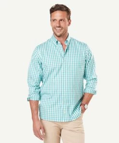 Wrinkle Free Oxford Check Long Sleeve Shirt - Mint