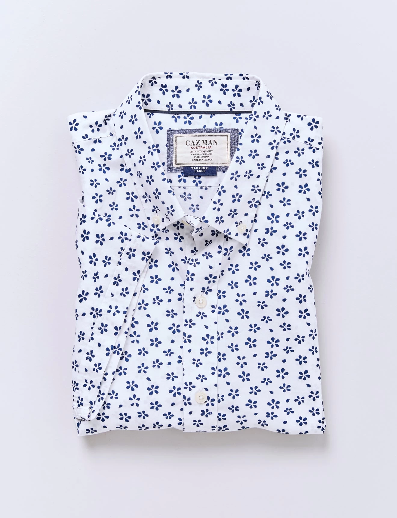 Tailored Fit Floral Short Sleeve Shirt - White - Image 2