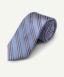 Silk Stripe Tie - Blue